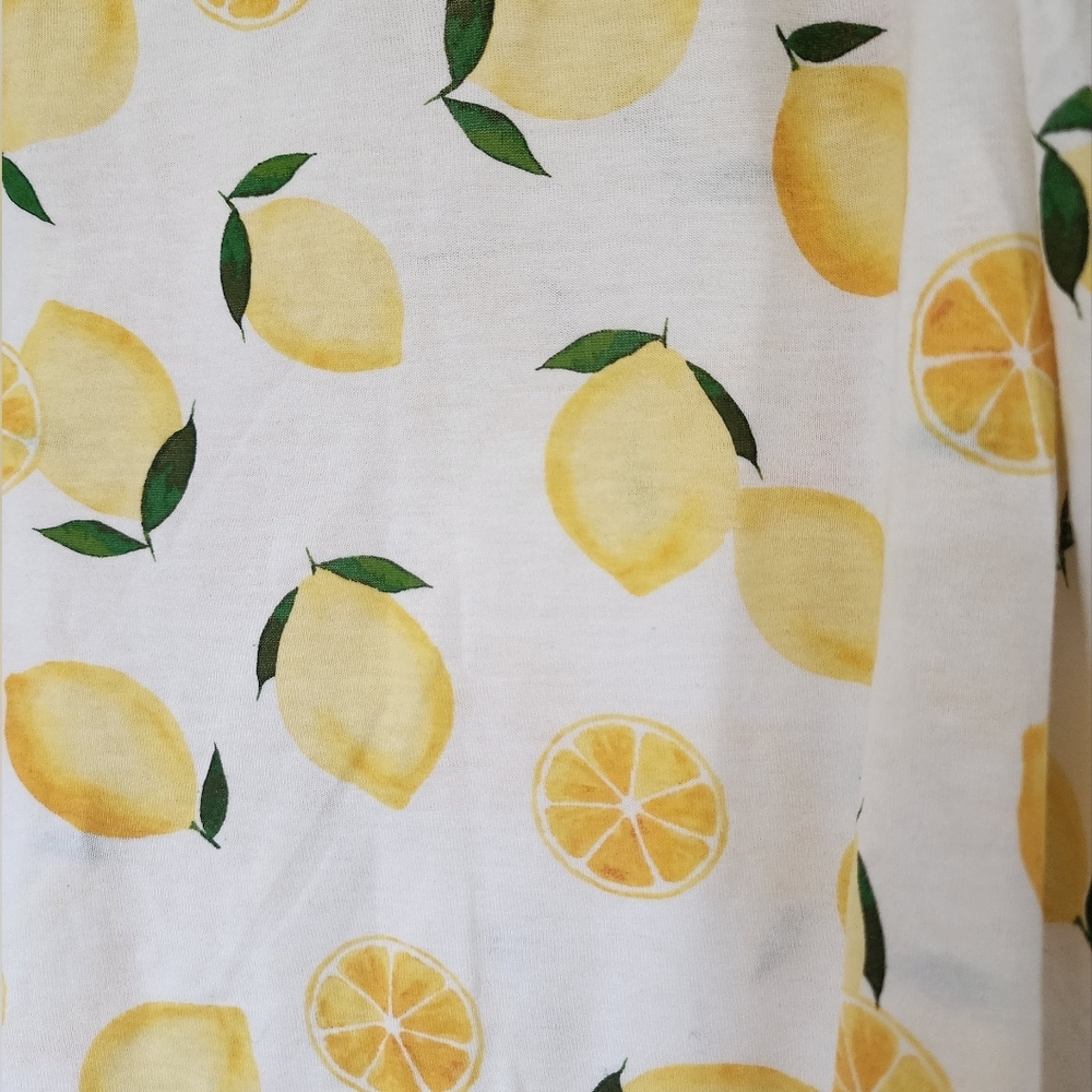 H&M tank top, white with lemon design, size XS - Picture 3 of 4